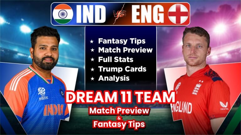 IND vs ENG 1st ODI Dream11 Tips, Fantasy Prediction, Player Stats, Matchups, Dream11 Team