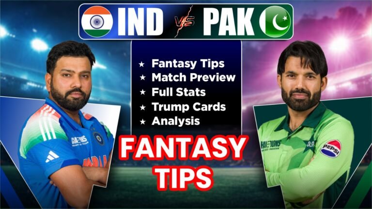 IND vs PAK Dream11 Tips, Fantasy Prediction, Player Stats, Matchups, Dream11 Team