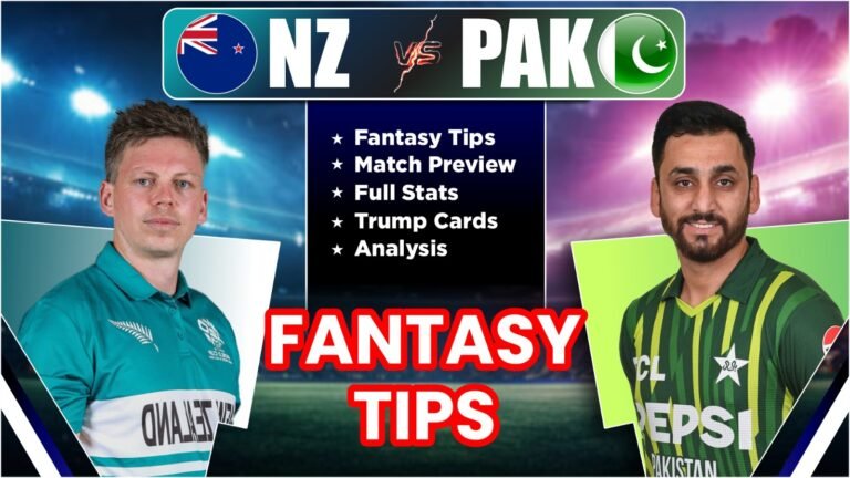 Newzealand vs Pakistan Dream11 Tips, Fantasy Prediction, Player Stats, Matchups, Dream11 Team