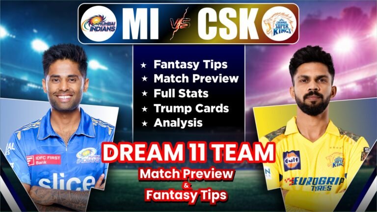 CSK vs MI Dream11 Team Prediction, Player Stats, Possible11, Pitch Report, Matchups
