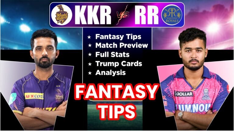 RR vs KKR Dream11 Team Prediction, Player Stats, Possible11, Pitch Report, Matchups