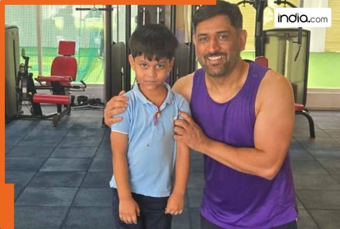 Dhoni in viral video with son of star cricketer Saurabh Tiwary who played for Nita Ambani’s MI