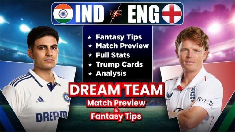 IND vs ENG 5th Test Dream11 Tips, Fantasy Prediction, Player Stats, Matchups, Dream11 Team